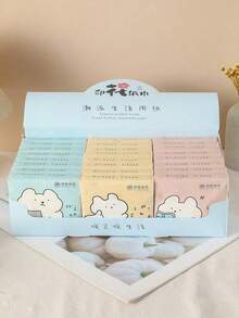 120张三层加厚卡通印花面巾纸，小包装，方便手帕餐巾纸，木浆材质，便携 - 随机包含3种包装样式，适用于厨房、浴室、家庭、日常使用 - 查看 6