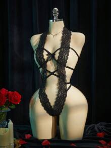 SpicyHot Black Lace Sexy Bodysuit Lingerie For Women,Adult ,Honeymoon,Hot,Date Night,Lingerie,Lace Sexy Lingerie,Lingerie Set,Sexy Outfit - Black - View 11