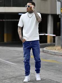 Devon Thys Quần Jeans Ôm Vừa Túi Giặt Cao Cấp Cổ Điển Cho Nam Trưởng Thành - Rửa tối - Xem 5