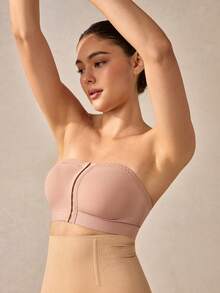 Veilyse 1 pieza Top tubo sin costuras de punto sin aros casual y liso para mujer, diseño minimalista, adecuado para todas las estaciones para verano para verano - Albaricoque - Ver 8