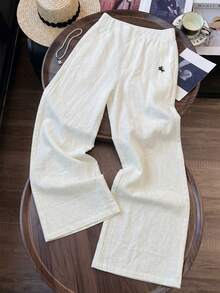 Franclia Quần thể thao golf nữ bằng cotton trắng thêu họa tiết, kiểu dáng thường ngày, thích hợp cho mùa hè. - trắng - Xem 4
