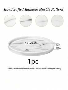 1pc/2/3pcs Dressing Table Tray, Silicone Round Tray Decorative Storage Organizer For Bathroom Toilet Tank Bedroom Kitchen Countertop, Jewelry Storage Dressing Table Tray For Candles, Lotion Bottles, Cosmetics, Marble White - Round bergite - View 2
