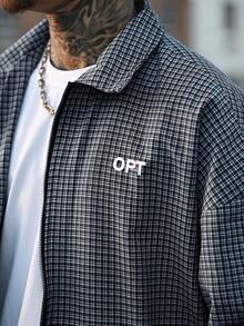 Devon Thys Áo khoác nam thường ngày, áo khoác dáng rộng kẻ caro INS Streetwear, phù hợp cho mọi mùa, thích hợp cho các lễ hội âm nhạc và mặc hàng ngày, quà tặng cho bạn trai/chồng, phong cách Y2K. - màu đen - Xem 3