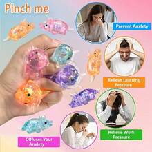 MINKOJA 1/2/6/12Pcs Triceratops Squeeze Toys, Sensory Fidget Stress Relief Glitter Triceratops Squeeze 4 Colors, Squish Toy, Cute Malt Sugar Filled Stretchy Triceratops Squeeze, Birthday Party Gift(Color And Style Are Random) - Triceratops - View 4