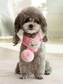 1pc Adorable Pet Scarf, Cat Dog Warm Neck Wrap For Autumn Winter, Pet Fashion Accessory, Suitable For Medium Small Pets Daily Wear, Parties, Birthday And More - Multicolor - View 14