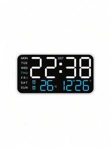 LED Digital Wall Clock With Temperature Display, Date And Weekday - Dual Alarm, 12/24 Hour Format, Perpetual Calendar, Rectangular, Ideal For Bedroom Decor - Battery model - View 7