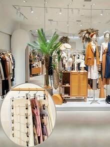 多层衣架，带 12 个夹子，节省空间，用于衣物收纳，可折叠，适用于衣柜的裤子、裙子和连衣裙衣架。 - 彩色 - 查看 4