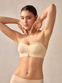 Veilyse Women's Invisible Strapless Sexy Front Closure Push-Up Bra, Wireless Bra For Backless/Strapless Tops - Apricot - View 1