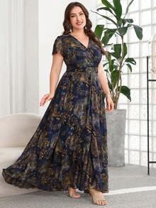 SHEIN Clasi Đầm hoa thanh lịch dành cho nữ cỡ lớn, đầm dự tiệc cưới mùa hè. - Nhiều màu - Xem 6