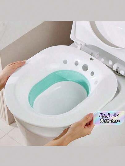 1 chậu ngâm ngồi gấp gọn, dụng cụ vệ sinh bằng nước nóng trị trĩ, bồn ngâm vệ sinh đặc biệt cho phụ nữ mang thai và sau sinh, phụ kiện bồn cầu gấp gọn dành cho phụ nữ