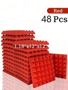 SHEIN 金字塔吸音泡沫 6-48 块 12 英寸 X 12 英寸 X 3 英寸 / 12 英寸 X 12 英寸 X 2 英寸 / 12 英寸 X 12 英寸 X 1.18 英寸 吸音板 8 色高密度声学处理泡沫 工作室隔音海绵垫 家居装修 - 彩色 - 查看 27