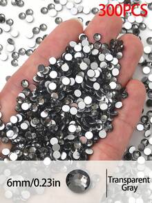 2000 颗 3-6 毫米银色扁平灰色树脂水钻，圆形果冻宝石，用于制作配饰鞋履、服装、化妆品、箱包、装饰 - 灰色 - 查看 7