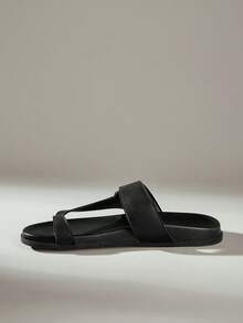 Solecia Spring And Summer New Single Buckle Toe Design Open Toe Flat Bottom Simple High-End Black Slippers Outer Wear Home Daily Street - Black - View 6