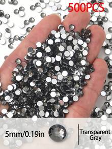 2000 颗 3-6 毫米银色扁平灰色树脂水钻，圆形果冻宝石，用于制作配饰鞋履、服装、化妆品、箱包、装饰 - 灰色 - 查看 8