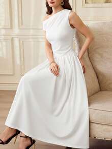 Vintamour Vintage Elegant Women's Dress With Pockets Ruched Oblique Shoulder Casual Commute Holiday Party Dress Long Summer Dress For Women Summer Clothes Summer Holiday Outfits Spring Outfit Women Spring Break Outfits Spring Clothing Spring Dress Women Valentine's Day Outfit Valentine Outfits For Women Valentine Clothes Valentine Dress Valentines Day Dress Elegant Party Dresses For Women Wedding Guest Dress For Women Elegant Dresses For Women,Summer Dresses For Women - White - View 6