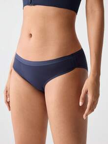 2pcs Women's Underwear Set, Soft Cotton Retro College Style Panties, Seamless Mid-Rise Briefs, Sports Shorts - Multicolor - View 4
