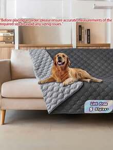 1pc Double-Sided Waterproof Pet Bed Cover – Washable Removable Sofa Furniture Protector For Dogs & Cats - Grey - View 1