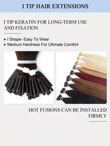 I-Tip Hair Extensions Real Human Hair 50Pcs,  Cold Fusion Microlink Extensions For Women,Nature Color Pre-Bonded Invisible Hairpiece For Instant Volume & Length On Thin Hair,Long-Lasting Secure Reusable Perfect Mother's Day Beauty Gift Idea - Multicolor - View 6