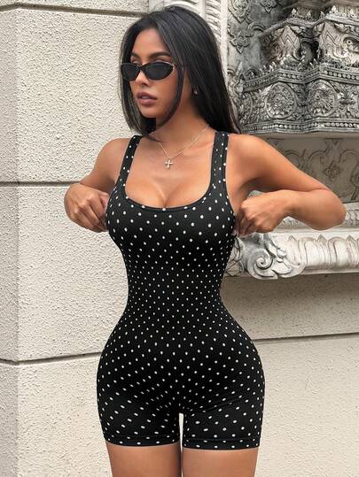 SHEIN Dewbera Seamless Jumpsuit, Jumpsuit, Sexy Slim-Fit Jumpsuit, Sports Jumpsuit