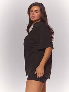 MUSERA Plus Size Oversized Active Top Spring Summer Vacation Holiday Casual Everyday Cute Active - Black - View 3