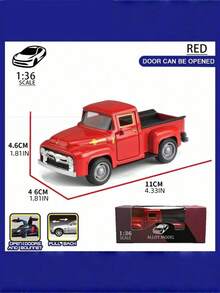 1pc Retro Alloy Metal Pickup Truck Decoration - Pink & Red Classic Car Model With Decor, Openable Doors, Required - Ideal For Home & Office Decor, Toy Vehicle Collection - Multicolor - View 18