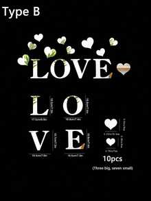 Hình dán tường 3D bằng acrylic có khẩu hiệu để trang trí tường - Hoàn hảo cho Ngày Valentine, đám cưới, quà tặng sinh nhật, trang trí hành lang và lối vào. - Bạc sáng - Xem 11