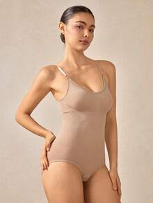 Veilyse Padded Shapewear Bodysuit, Slimming, Body-Shaping, Tummy Control, Lifting, Bust-Enhancingfor Summer - Apricot - View 6