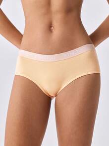Loungeista 5pcs Women's Solid Color & Letter Print Elastic Waistband Comfortable Minimalist Briefs - Multicolor - View 12