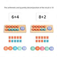 Montessori Math Manipulatives Wooden Learning Number And Counting Games Ten Frame Set For Elementary Classroom & Kindergarten - Multicolor - View 8