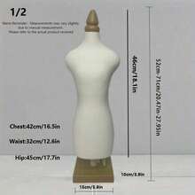 1PC Mini Sewing Human Form Mannequin With Square Base, Clothing Display Teaching Props - Beige - View 9