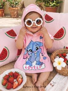 Cozy Pixies 女婴卡通图案连帽沙滩裙 - 彩色 - 查看 4