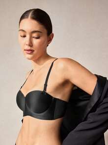 Veilyse 2pcs Wireless, Seamless, Push Up, Backless Bra, Lingerie - Multicolor - View 8