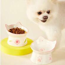 PETSIN 1 Ceramic Pet Bowl Can Be Loved, Multifunctional Cat Bowl, Anti Tipping, Water Feeding, Cat Bowl With Slanted Mouth, Easy To Clean, Cat Bowl, Pet Tableware - 150ml - View 3