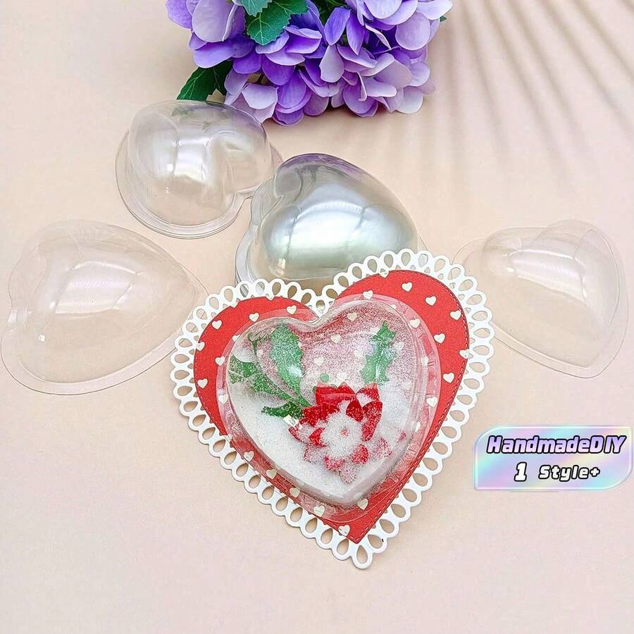 20PCS Sweet Heart Clamshell Blister Packing Clear Plastic Candy Dome Candy Holder Money Card Handmade Shaker Cards Transparent Plastic Covers For DIY Candy Gift Box - Love model - View 1