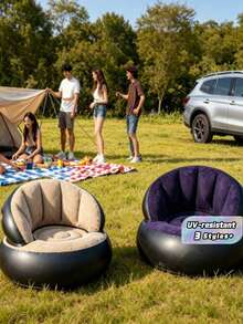 Foldable Inflatable Single-Person Sofa, Space-Saving, Convenient To Use, Ideal Companion For Family Outdoor Activities, Also An Excellent Gift Choice! - Multicolor - View 1