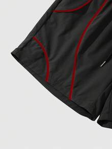 ROMWE MEN Men's Zip-Front Casual Vest And Shorts Set - Black - View 3