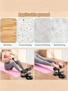 1 Sit-Up Bar With Phone Holder, Household Fitness Sit-Up Assistant, Sit-Up Exercise Equipment, Sports Equipment, Sports Accessories, Home Fitness Gear Equipped With 2 Strong Suction Cup Brackets, Sit-Up Machine With Phone Holder, Suction Cups, Sit-Up Aid Device, Stable Abdominal Support Sit-Up Bar, Home Workout, Abdominal Training, Bodybuilding, Abdominal Muscle Exercise, Indoor Fitness - Black - View 5