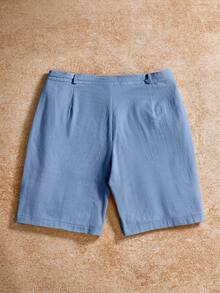VENTUSAIL Men's Light Blue Summer Cotton And Linen Drawstring Shorts,Casual Bohemian Style Pocket Versatile Commuter Shorts For Vacation,Holiday Beach Wear - Baby Blue - View 4