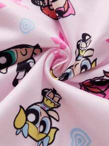 THE POWERPUFF GIRLS X SHEIN 3条装女士可爱卡通印花内裤，日系风格 - 彩色 - 查看 3