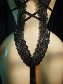 SpicyHot Black Lace Sexy Bodysuit Lingerie For Women,Adult ,Honeymoon,Hot,Date Night,Lingerie,Lace Sexy Lingerie,Lingerie Set,Sexy Outfit - Black - View 10