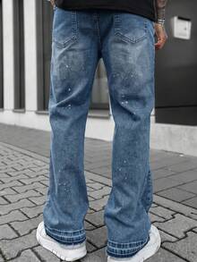 Artur Kramer Quần jean denim co giãn ôm vừa vặn, quần jean cotton giặt sờn, đa năng & thời trang; Quần jean denim giặt có túi xéo, trang phục công sở nhẹ nhàng, đa năng; quần ống đứng thường ngày có nút và khóa kéo, phù hợp với mọi mùa - Màu xanh lam - Xem 4