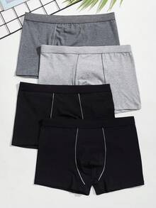 SHEIN 4 piezas/Set Calzoncillos tipo bóxer cómodos y casuales para hombres - Multicolor - Ver 1