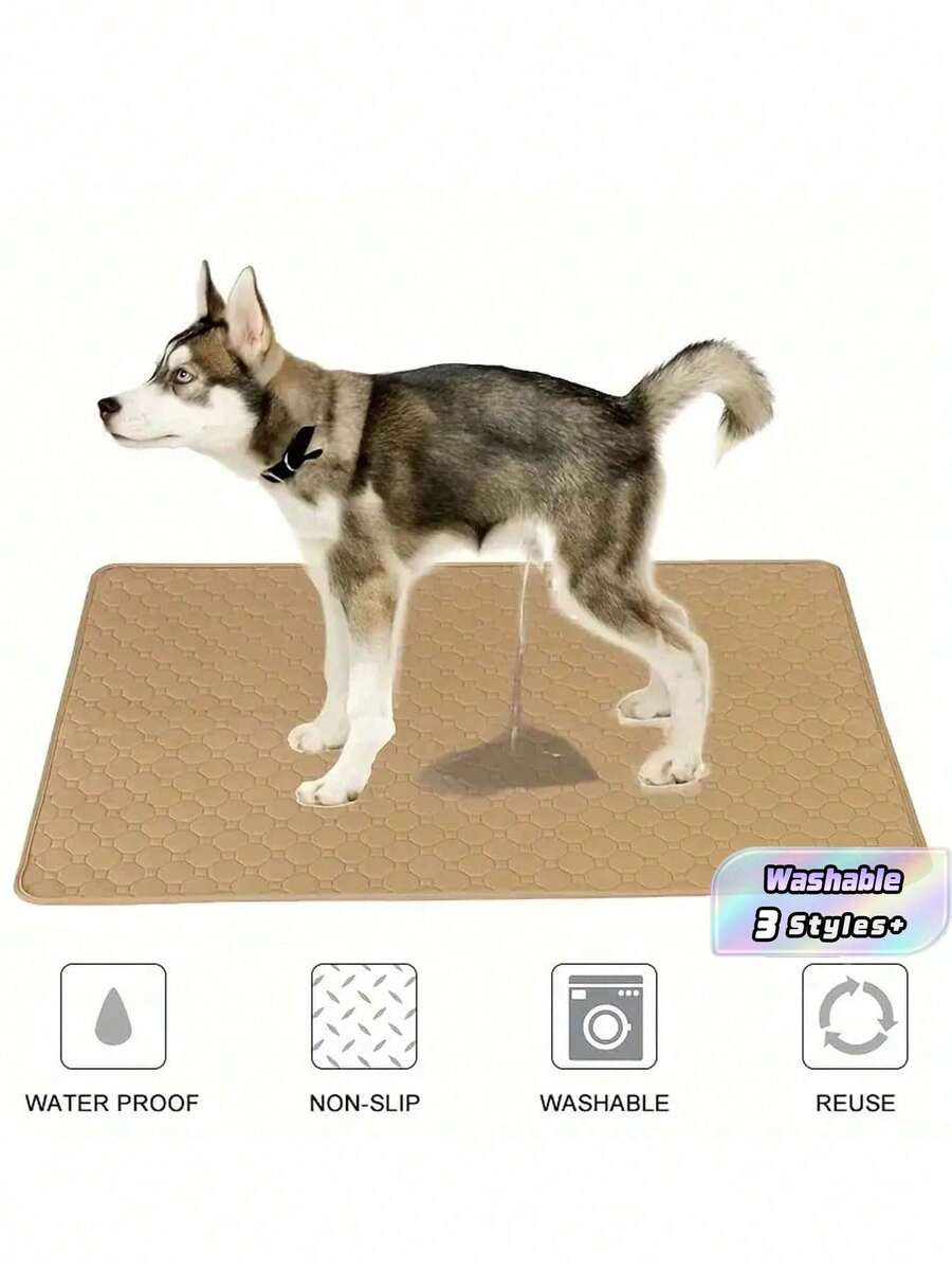 Washable Dog Pads, Reusable Pet Mats, Non-Slip Carpet, Large Dog Pad, Absorbent Leak-Proof Training Pad, Suitable For Pets, Crates, Play Pens, Beds, And Sofas - khaki - View 1