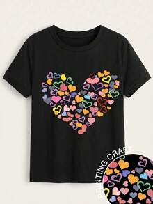 Camiseta de Mujer Manga Corta, Estampado Floral Elegante, Ajuste Casual Cómodo, Algodón Suave, Top de Verano Básico para Uso DiarioTee - Negro - Ver 2