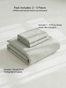 Veyra Day 2/3 Pieces100% Polyester 3D Bubble Texture Bedding (Duvet Cover + 1/2 Pillowcases, No Comforter Included), All-Season Modern Polyester Bedding Collection - bean green - View 4