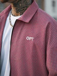 Devon Thys Áo khoác thường ngày nam, Áo khoác dáng rộng INS Streetwear Hip Hop kẻ sọc có khóa kéo, Phù hợp với mọi mùa, Phù hợp cho lễ hội âm nhạc và phối đồ hàng ngày, Quà tặng bạn trai/chồng, Y2K - Đỏ - Xem 3