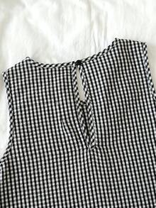 SHEIN 少女T恤套装，休闲纯色荷叶边刺绣花卉无袖上衣和短裤两件套，夏季假日日常基本款 - 黑與白 - 查看 7