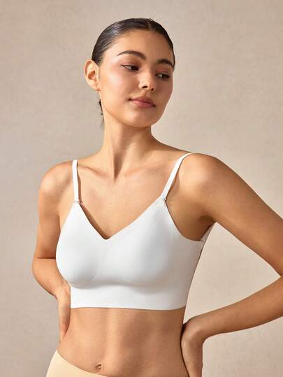 Veilyse Women's Seamless Backless Bra, Sexy Summer Bra With Backless Design, Bridal Bra, Comes With 3 Adjustable Shoulder Straps, Comfortable And Breathable, Suitable For Weddings, Formal Occasions, Can Be Paired With Camisoles.