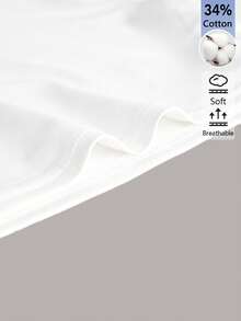 SHEIN BASICS 女款素色修身短版圓領T恤上衣 白色短版上衣 - 白色 - 查看 4