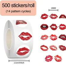 500 pegatinas de labios, 10 diseños de pegatinas con estampado de insectos, adecuadas para fiestas, paredes, scrapbooking, sobres, tarjetas de cumpleaños y tarjetas festivas - Multicolor - Ver 5